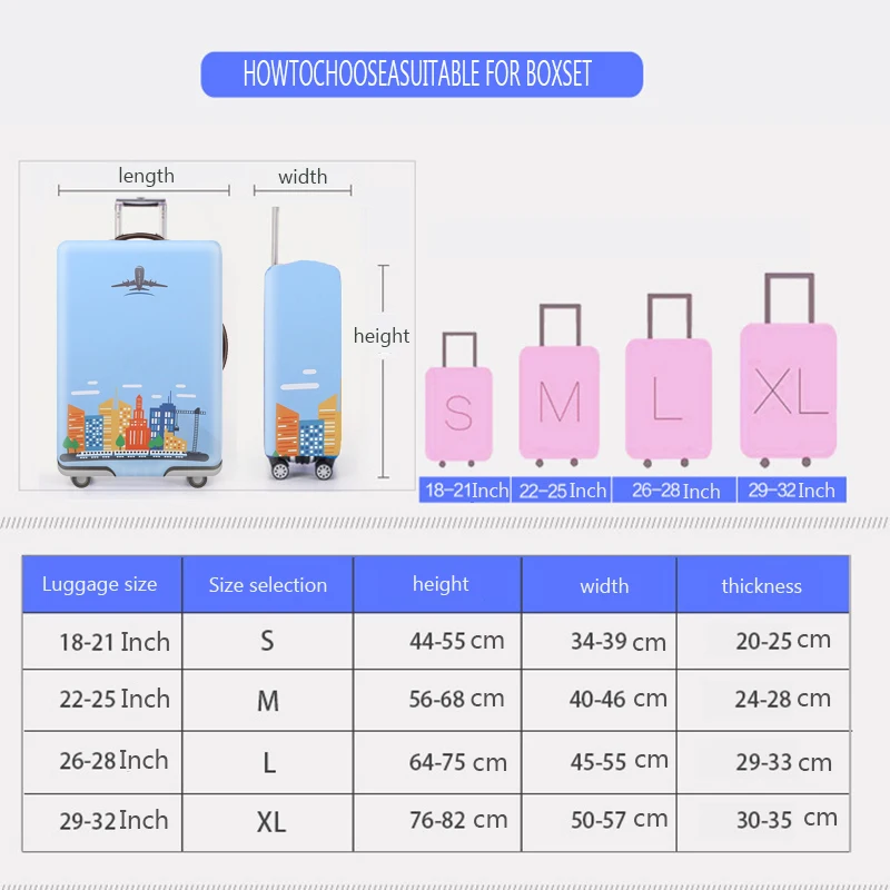 Простой незаметный защитный чехол для чемоданов на колесиках, водонепроницаемые эластичные чемоданы, пылезащитные дождевики