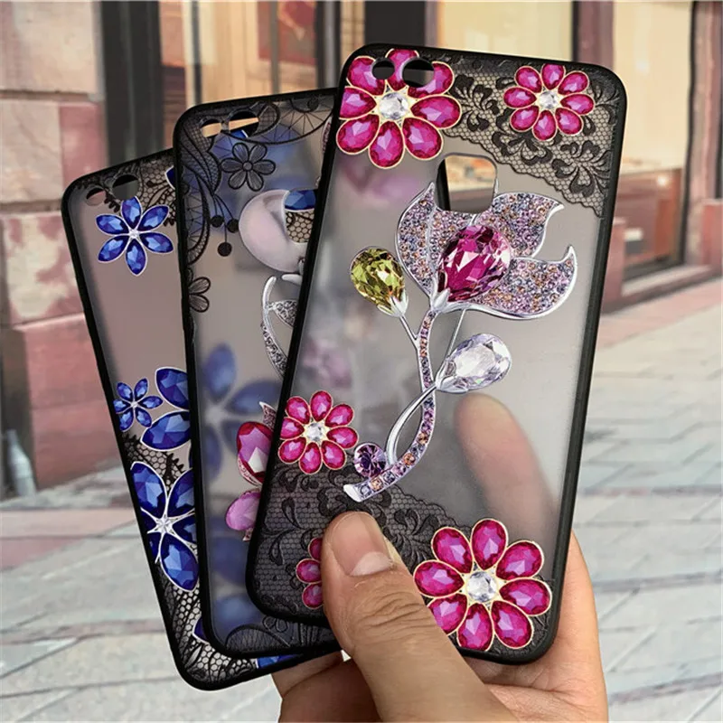 Цветные кружевные цветочные сверла чехлы для телефонов huawei P10 lite корпус Plus чехол |