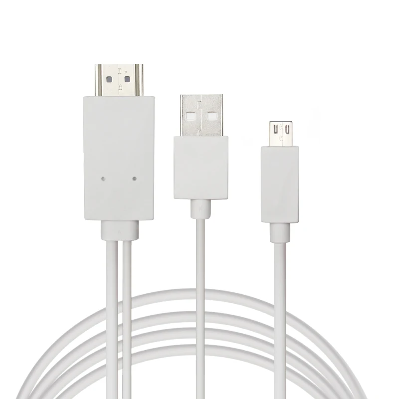 1080P MHL Micro USB к HDMI кабель конвертер адаптер для Android телефона/ПК/ТВ аудио адаптер 11PIN HD ТВ адаптер - Цвет: White