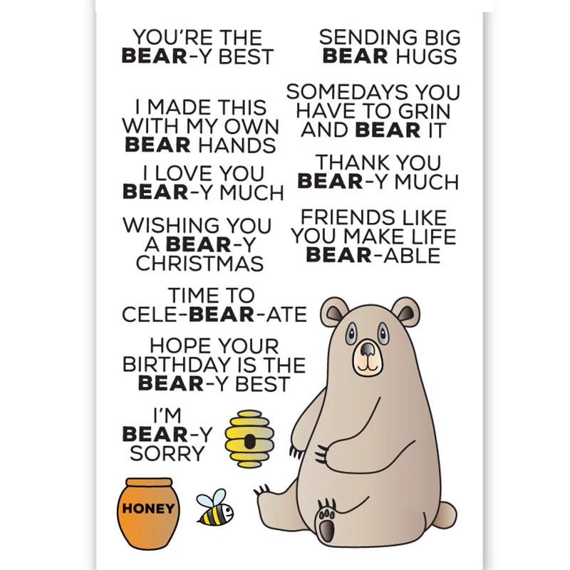 

Cute Best Bobbi Bear Transparent Clear Silicone Stamp Set for DIY Scrapbooking/Photo Album Cards Making Decorative Clear Stamps