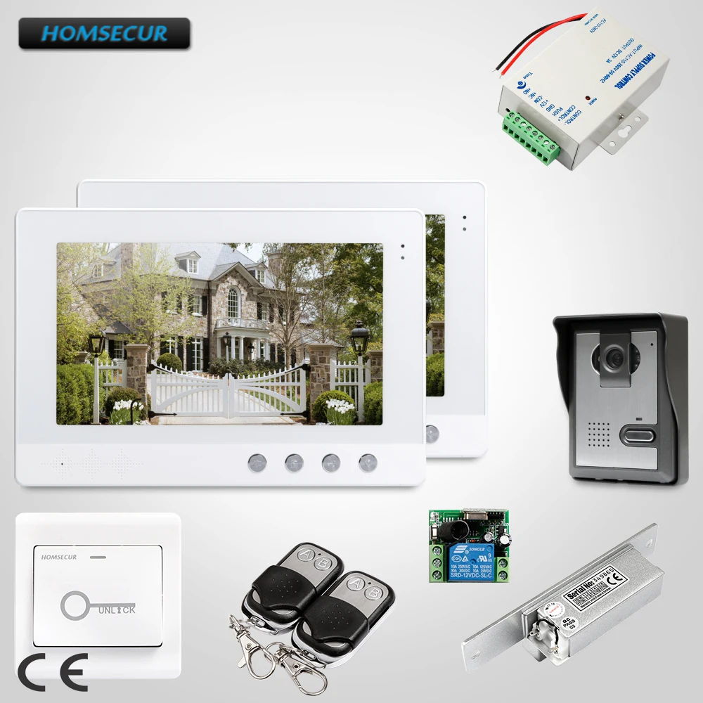 

HOMSECUR 10.1" Video Door Entry Phone Call System with IR Night Vision for Home Security XC005+XM101-W