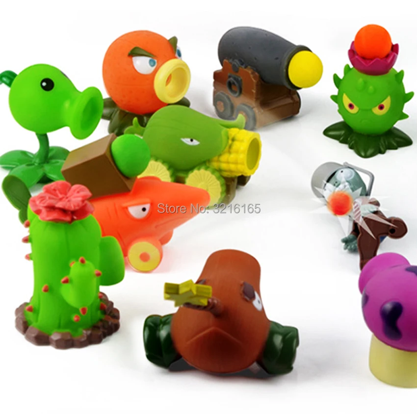 

6 Style Pupepets Vinyl doll Plants VS Zombies model can shoot Foam bullets Halloween Christmas birthday present gift for kids