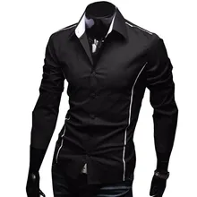 Мужская Роскошная стильная повседневная дизайнерская рубашка с длинным рукавом, облегающие рубашки, 3 цвета, 5902