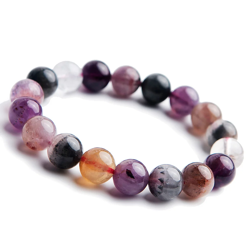 

100% Natural Colorful Auralite 23 Cacoxenite Jewelry Nice Healing Canada 11mm 12mm Round Beads Bracelets AAAAA Drop Shipping