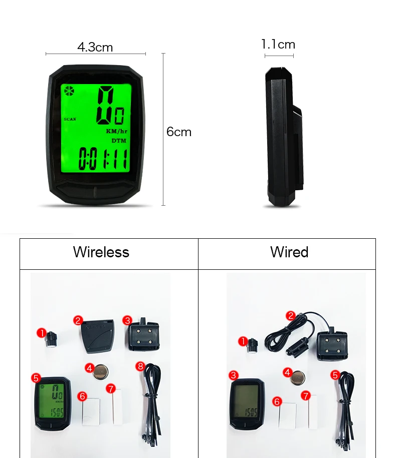 Велосипедный компьютер, цифровой велосипедный компьютер, спидометр, беспроводной и проводной велосипедный, непромокаемый секундомер, велосипедные аксессуары