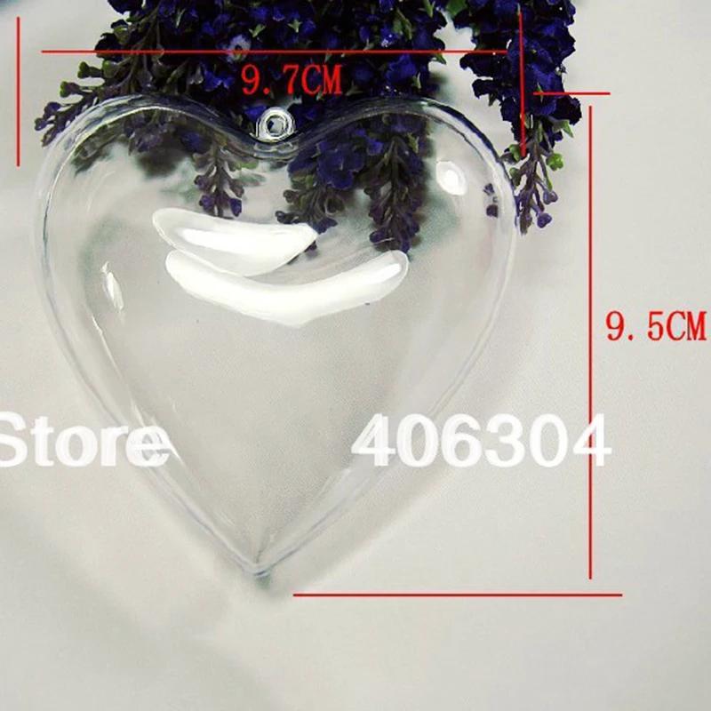 

Free shipping,9.5cm transparent clear hanging heart candy box ,clear plastic christmas ornaments, DIY item