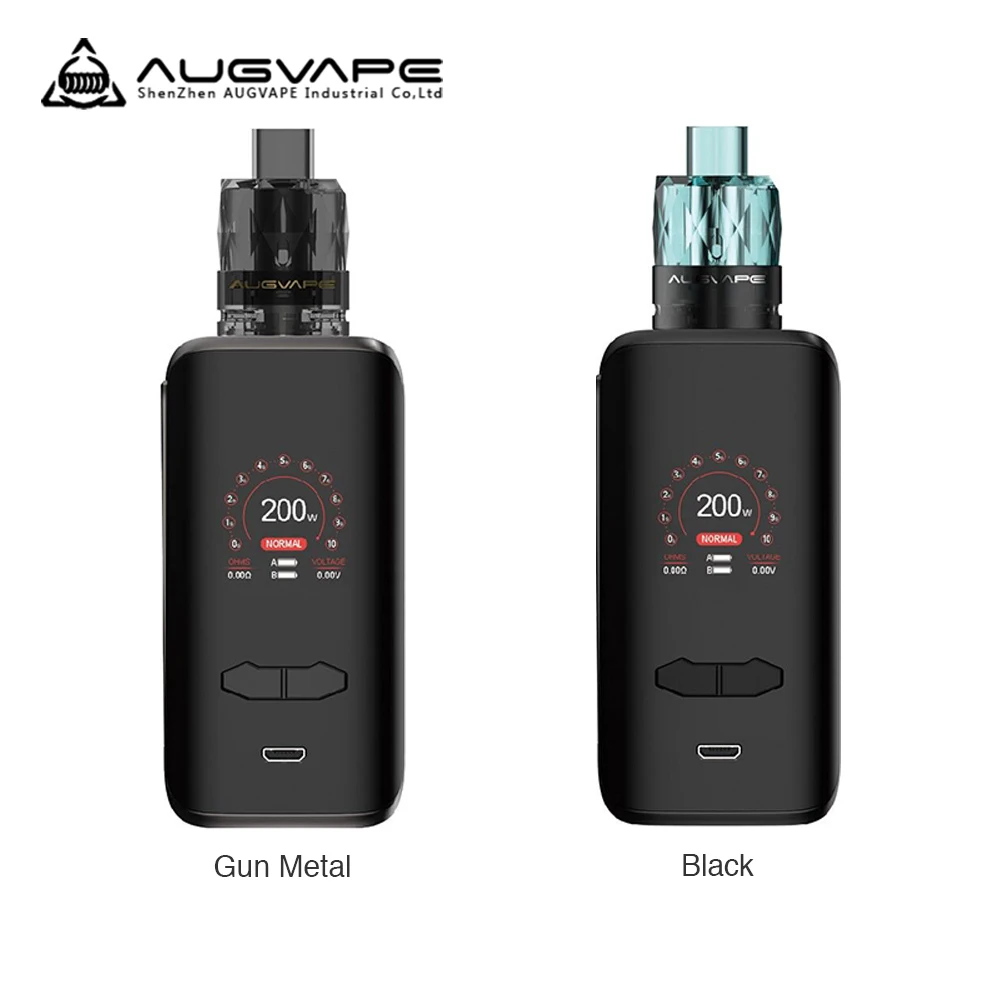 Augvape VX200 поле Mod комплект с одноразовые Jewel Subohm бак 200 W 1,3 дюйма Цвет Дисплей Двойной 18650 Батарея электронные сигареты