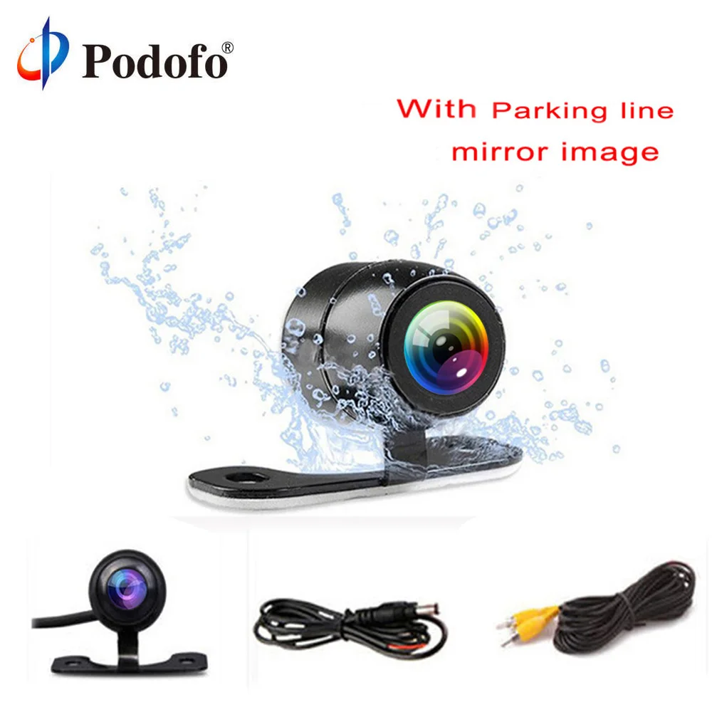 Goedkoop Podofo Auto Achteruitrijcamera CCD HD Reverse Backup Waterdichte Camera Monitor parkeerhulp Universal Achteruitrijcamera