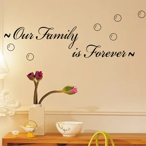 

Characters "Our Family Is Forever" PVC Removable Wall Sticker Decor for bedroom living rooms