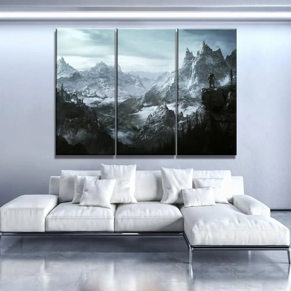 Peinture de paysage de montagne des neiges et de guerrier | Tableau moderne  sur toile, Type d'imprimé et décor mural, un ensemble, Poste artistique  modulaire 5 pièces | AliExpress
