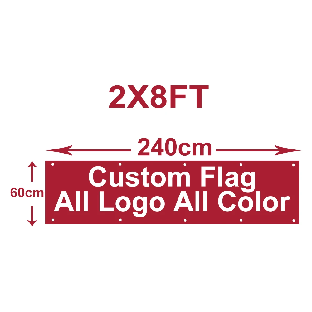 Custom Banner Flag 8X2FT 60x240cm Custom Flag 110g knitted polyesterin