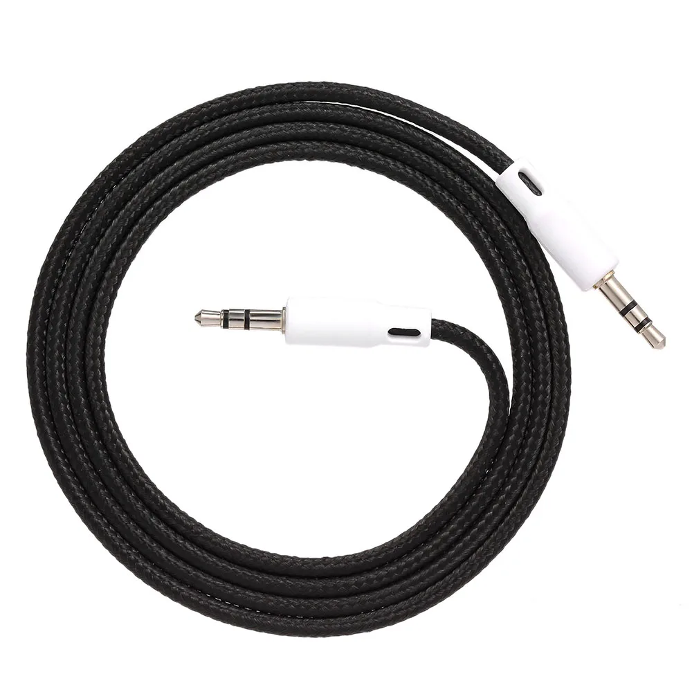 1M Black Gold 3.5mm AUX Cable Jack Auxiliary Audio Cable Organizer Male