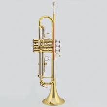 Bb профессиональная труба Расширенная высокое качество B плоская труба мундштук и чехол золотой лак духовые инструменты тромпита