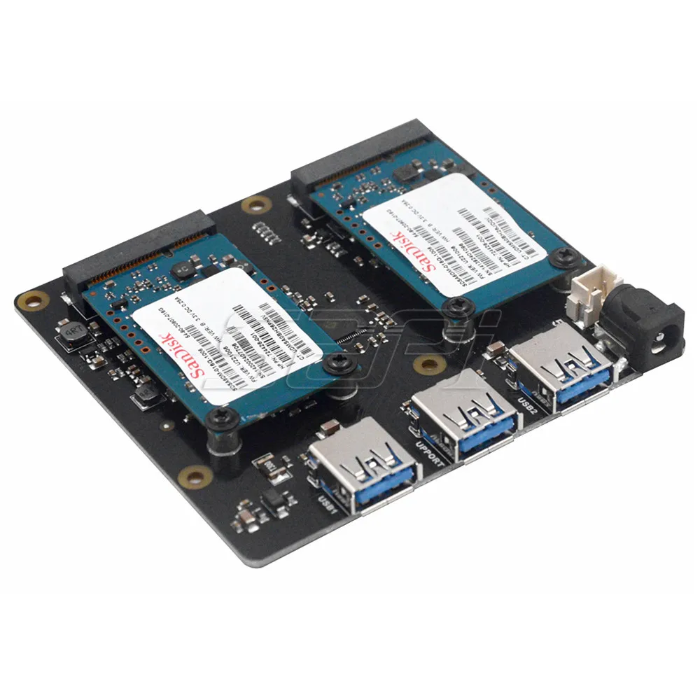 Módulo de Armazenamento Adaptador de Alimentação da Placa de Expansão para Raspberry b + - Dupla Msata Escudo Usb 3.0 1 pi Modelo 2 - 3 b Plus 52pi X852 Ssd - Imagem 2