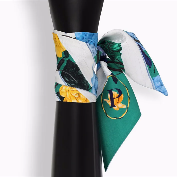26 буквы шарф дизайн принт женский шелковый шарф модный головной платок бренд маленький галстук сумка ленты Созвездие шарф