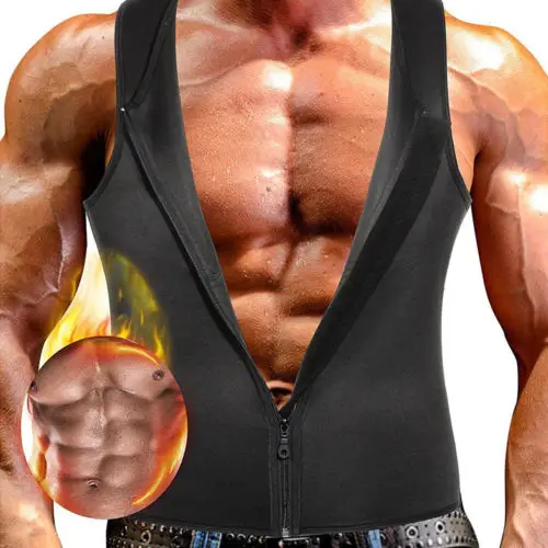 

New Plus Size S-3XL Men Running Vest Slimming Body Shaper Neoprene Weight Loss Vest Cincher Belt Suit Girdle Trimmer Tummy Shirt