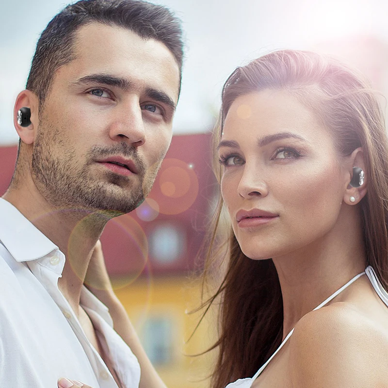 M J Capsule Wireless TWS Earbuds Bluetooth Earphone Headset with Mic Deep Bass Stereo Sound Sport Earphone For Samsung Iphone