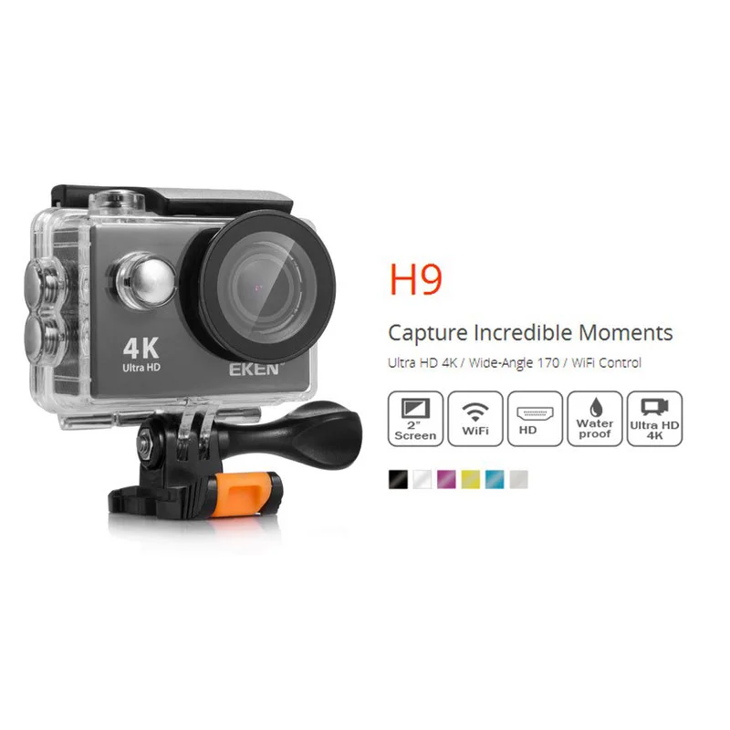 

H9 Action Ultra Camera HD 4K UHD WiFi Video Camcorder 4K DV Camera Waterproof Helme Cam Camera 2.0" Screen Sports 1080p Camera