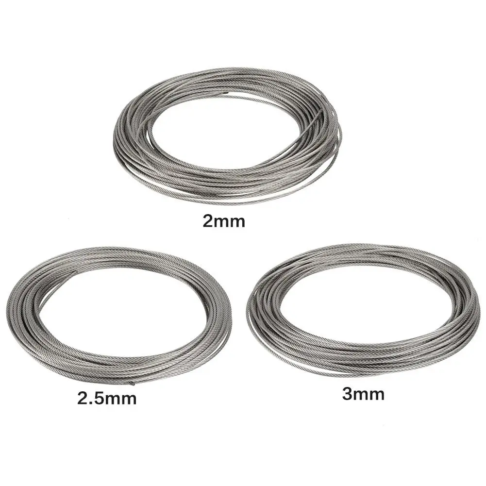 High Quality 1Pc 20m 304 Stainless Steel Cable Wire Rope Hard Steel Wire for Fishing Lifting 22.53mm