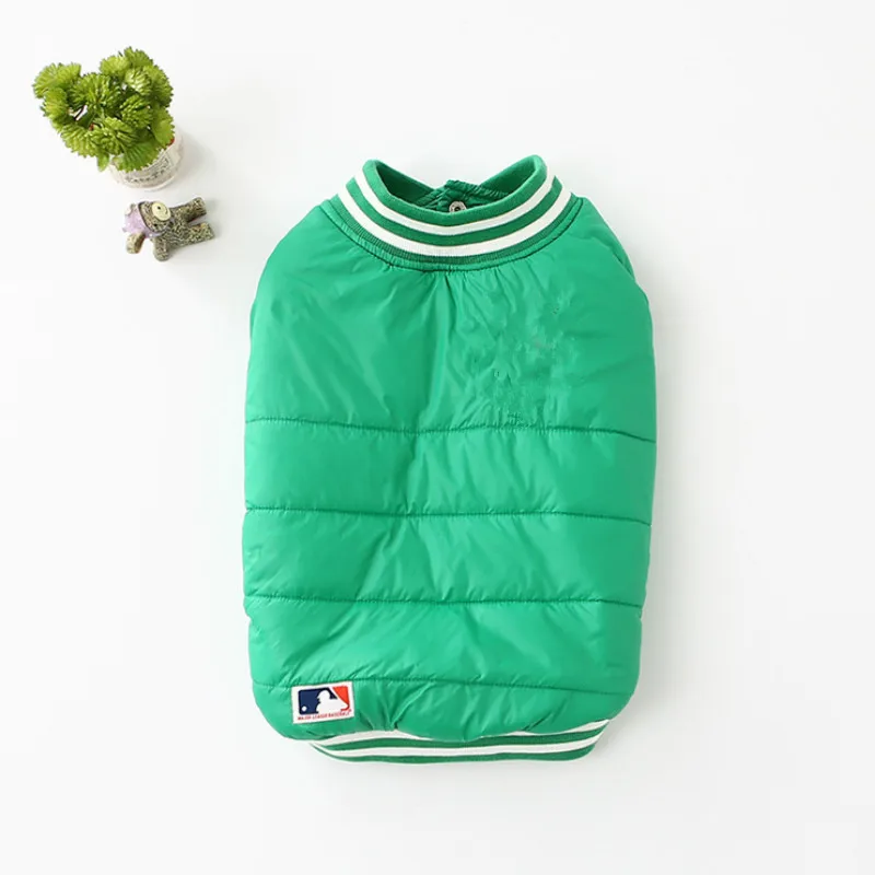 

Medium and large dog cotton vest autumn and winter new pet cotton warm pet clothes cat button wear coat jacket has three colors