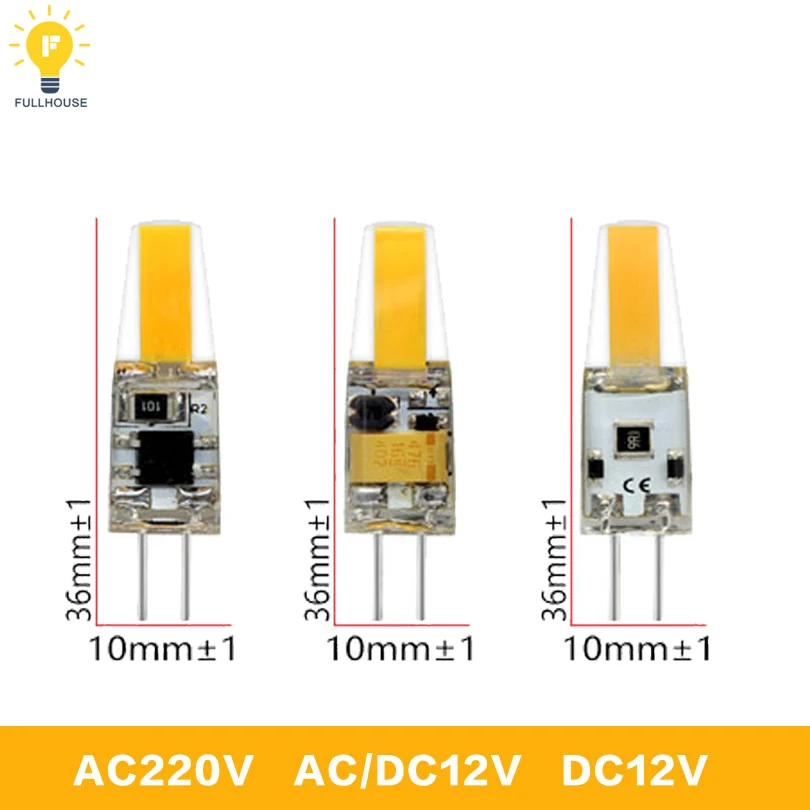 G9 G4 Светодиодная лампа COB 3 Вт 6 DCAC 12 В LED с регулируемой яркостью 360 Угол луча люстра