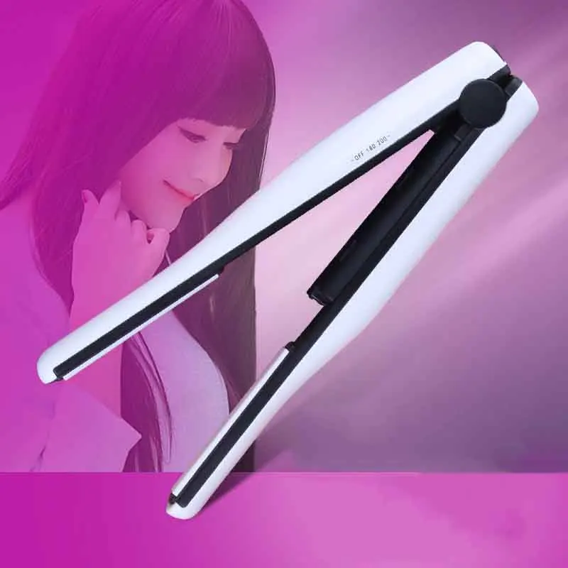 

2 Usage Ceramic Wireless Mini Cordless USB Charging Multifuncional Mini Ceramic Straight Straightener Hair Flat Iron Hair Curler