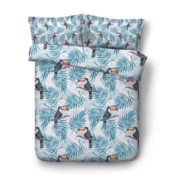 

Toucan Digital print Bedding Set Quilt Cover Design Bed Set Bohemian a Mini Van Bedclothes 3pcs Large size 260*225cm JF502