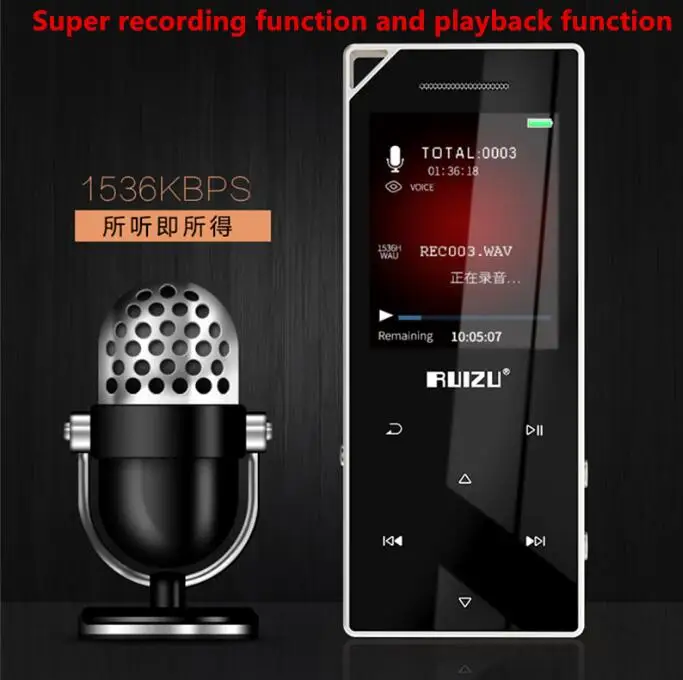 Bluetooth MP4 музыкальный плеер сенсорный экран металлический корпус 16 ГБ Портативный цифровой MP3 музыкальный плеер с Аудио Плеером с динамиком