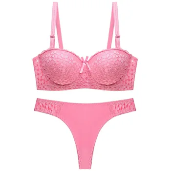 

1/2 half cup Jacquard lace bra suit