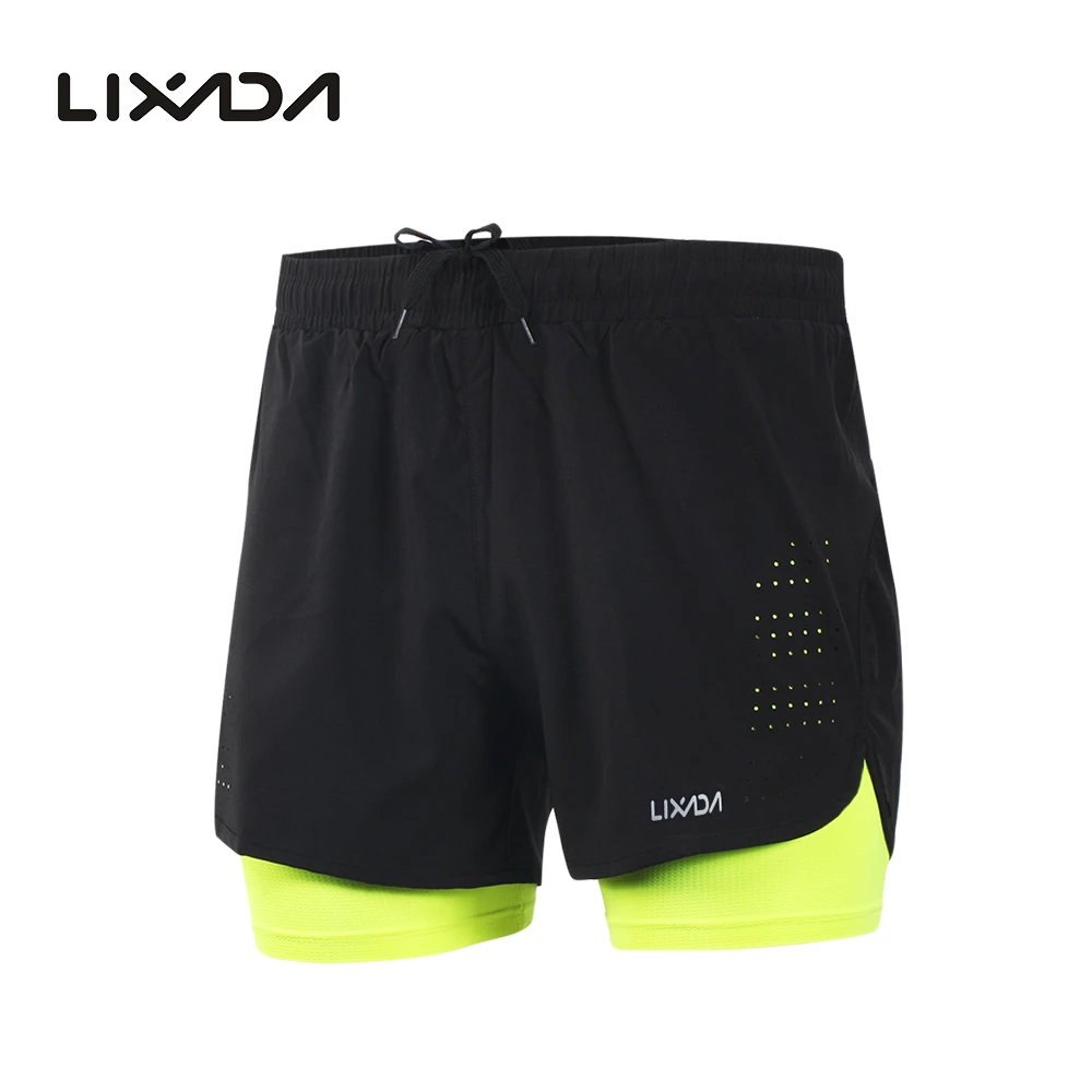 LIXADA® Men/'s 2 In 1 Running Shorts Mens Sports Shorts Quick Drying Training