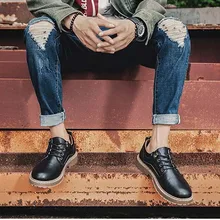 Новинка; Низкие ботинки martin в британском стиле; рабочие ботинки; Мужская обувь с большим носком; стальная подошва без стальных головок;