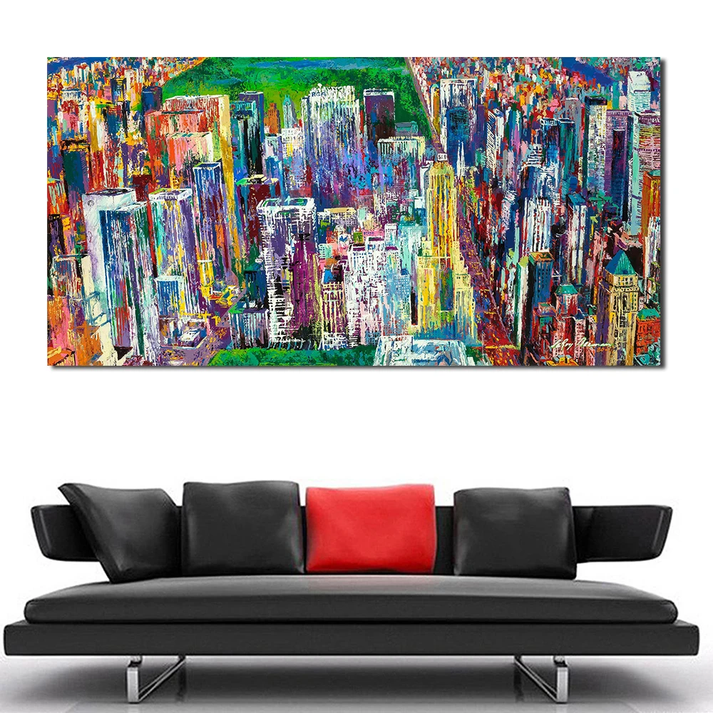 QC992-LEROY NEIMAN (American 1921-2012) Manhattan Panorama-4