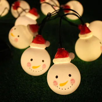 

30LED Snowman Ball Led Christmas Lights NewYear Wedding Christmas Decoration 3.5m Led String Lights US/EU Plug