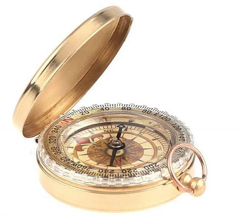 

Pocket Watch Style Bronzing Antique Camping Compass Gilded Outdoor Pocket Hiking Cloth Decoration Mini Compass Guiding Hunting