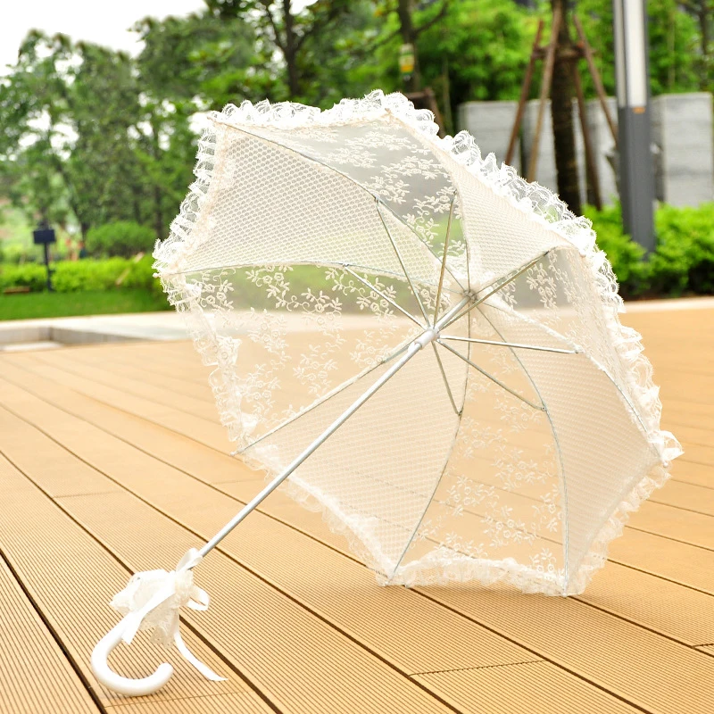 White Lace Wedding Umbrella Lace Umbrellas For Christmas Decoration