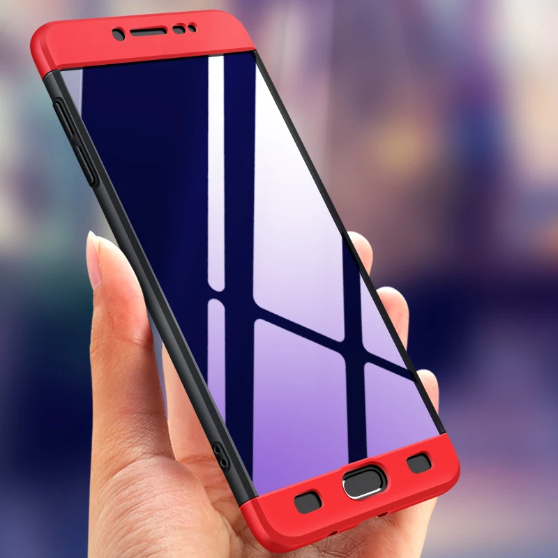 

3 in 1 Hybrid Case for Samsung Galaxy C9 pro 360 Full Body Protect Phone Bags Premium Quality Matte Hard Plastic Cover