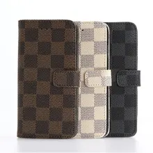 For Apple Iphone 7 Elegant font b Tartan b font Design Wallet Card Holder Stand Leather