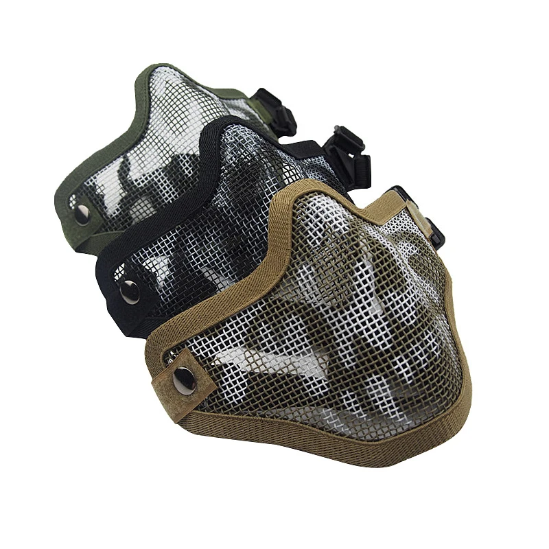 

PPT 3 Color Tactical Men V1 Halfl Face Double Band Wire Mesh Airsoft Mask Paintball Mask For Paintball Accessory OS9-0023B