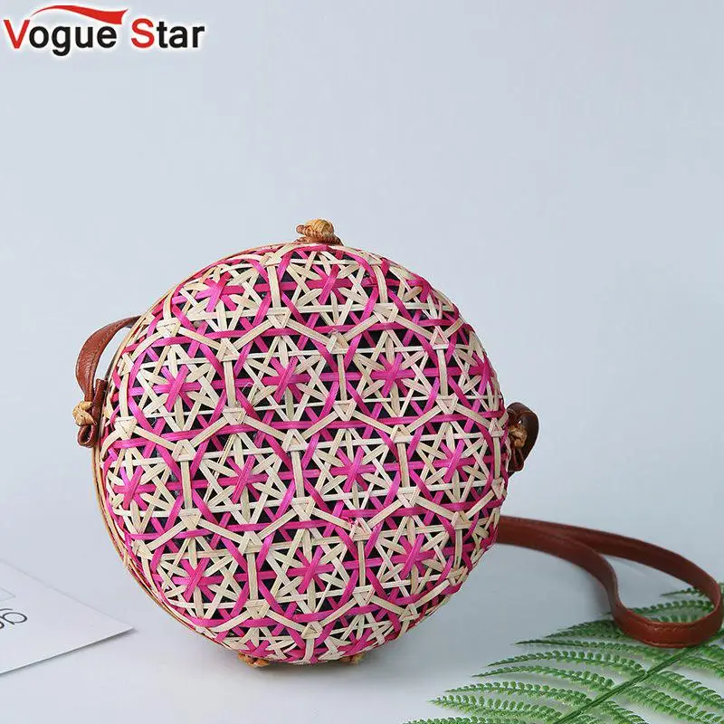 

Women Summer Rattan Bag Handmade Woven Beach Circle Bohemia Handbag bamboo Square Round Mulit Style Straw Bag Handbags L124