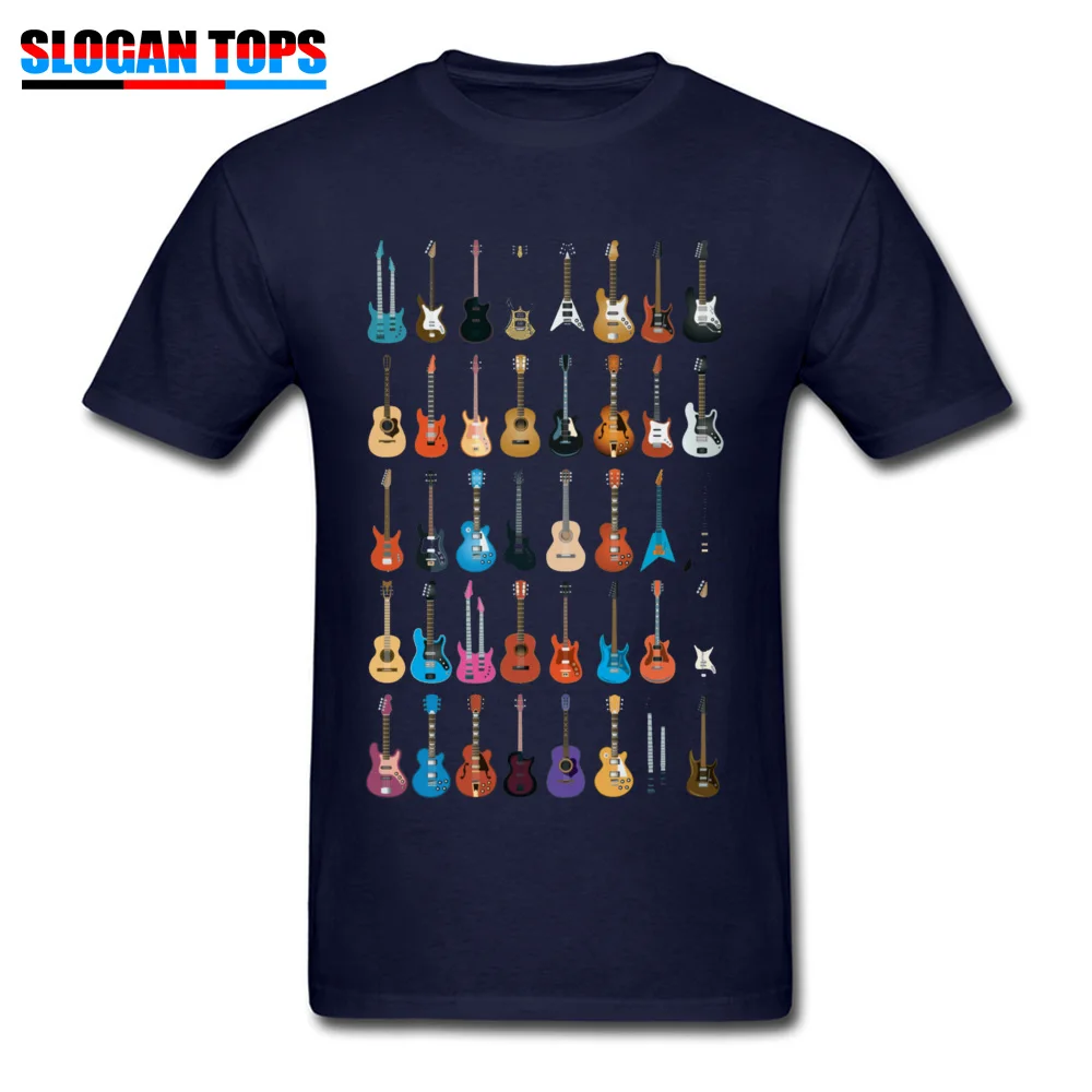 Футболка с надписью Love Guitar Мужская футболка разными гитарами забавная для