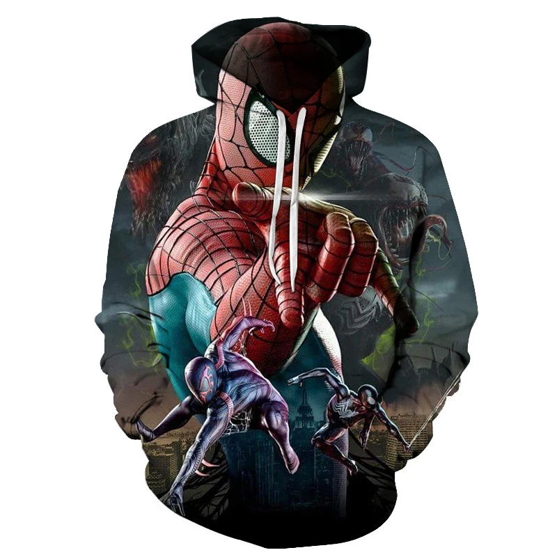 New Anime Spiderman Sweatshirt Fashion Men Women Long Sleeve Streetwear Hoodie DC Comics 3D Print H