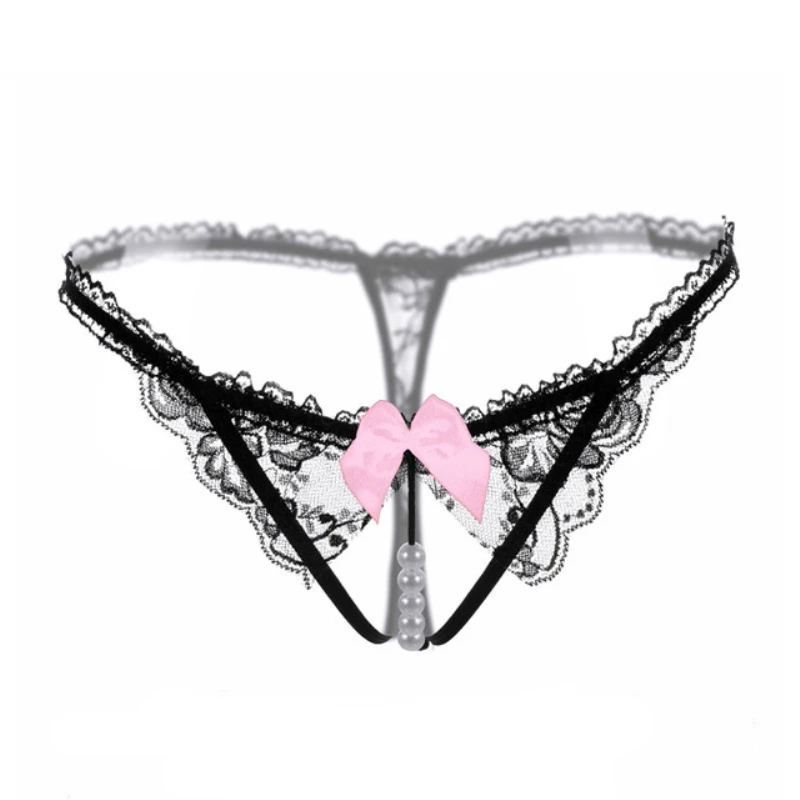 New Arrival Women Fashion Embroidery Women Panties Comfortable Beading Transparent Thongs G-string Lace Briefs Lingerie Tanga