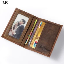 Free shipping hot sell Men Genuine Leather Wallet Business Casual Credit Card ID Holder money card holder brown K100