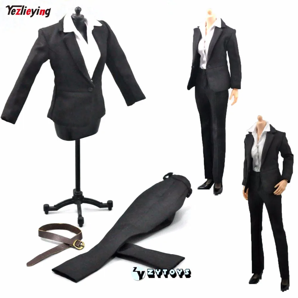 1:6th Scale Model ZY TOYS Womens Female Occupation Business Career Office Clothes Shirt Pant Suit Set Fit 12 Inch Action Figure