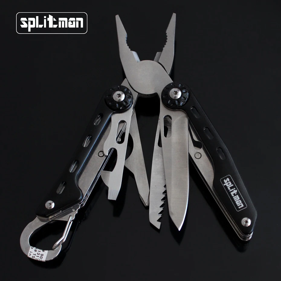 

EDC Pocket Multi-Tool Pliers Key Ring with Multi Knife & Hook & Saw Blade Folding Camping Outdoor Survival Multitools Plier