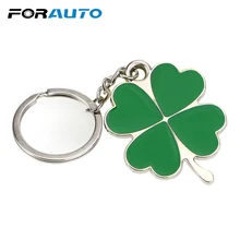 FORAUTO Lucky брелок стальной нержавеющий автомобильный брелок зеленый лист брелок Авто Брелок четырехлистный брелок кошелек сумка Подвески