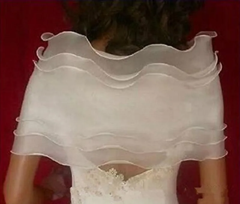 Свадебные Болеро оборками Короткие для женщин Свадебная накидка красный белый плащ Недорогие свадебные аксессуары