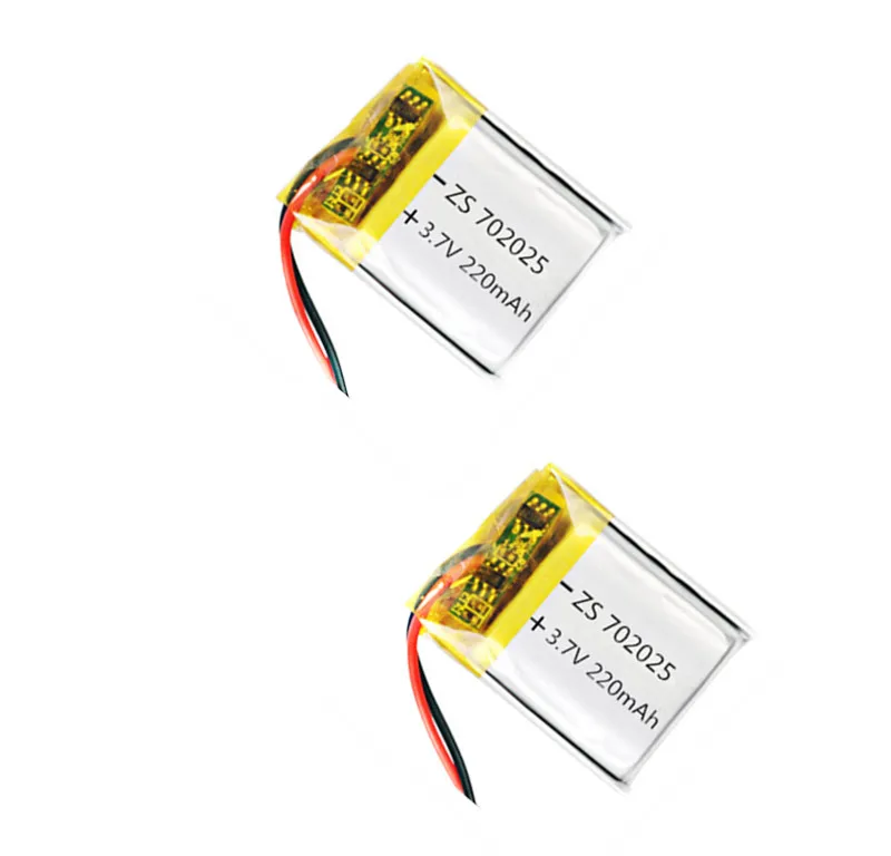 

2/4Pcs Polymer battery 220 mah 3.7V 702025 smart home MP3 speakers Li-ion battery for dvr,GPS,mp3,mp4,cell phone,speaker