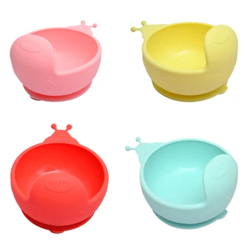 

Baby Plate For Kids Infant Silicone Baby Dishes Bowl Snails Shape With Suction Cup Feeding Food Pratos Tray Dishes