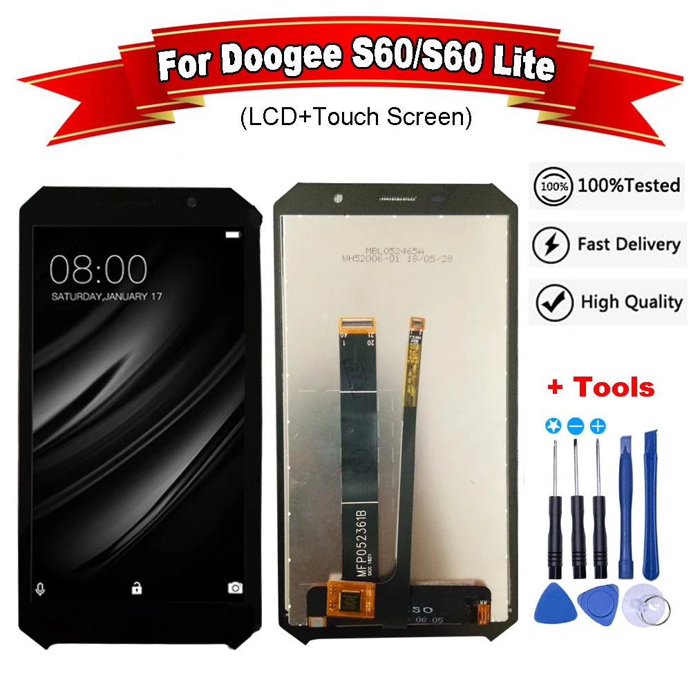 ЖК дисплей для 5 2 дюймов Doogee S60 + сенсорный экран 100% протестированный дигитайзер в
